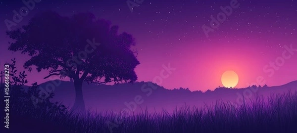 Fototapeta A_twilight_purple_gradient background.