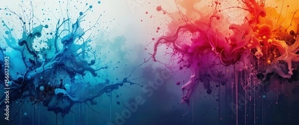 Obraz Vibrant abstract backgrounds featuring swirling colors and dynamic shapes for computer screens