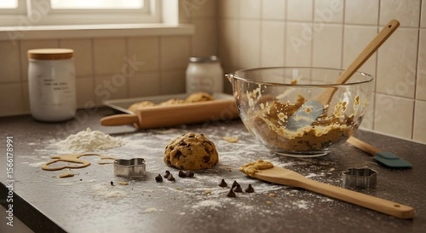 Obraz Baking cookies with utensils