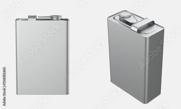 Obraz Glossy Oil Tin Can Mockup Isolated On White Background. 3d illustration