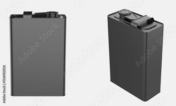 Obraz Glossy Oil Tin Can Mockup Isolated On White Background. 3d illustration
