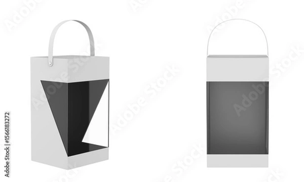 Obraz cardboard packaging box for fast food meal candy cookies gift or other products. 3d illustration