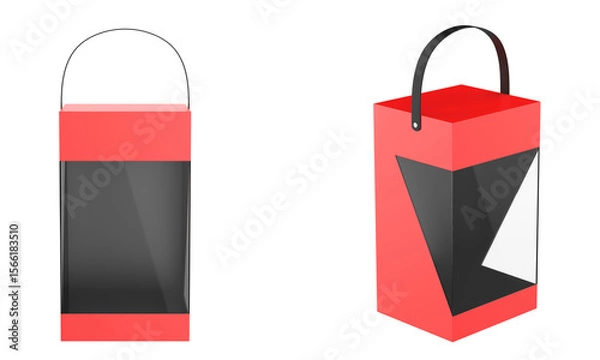 Obraz cardboard packaging box for fast food meal candy cookies gift or other products. 3d illustration