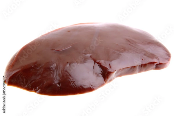 Fototapeta Raw pork liver isolated on a transparent background