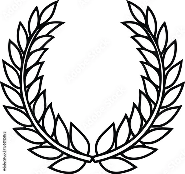 Fototapeta Elegant Laurel Wreath Design  Vector Illustration of Classic Symbol