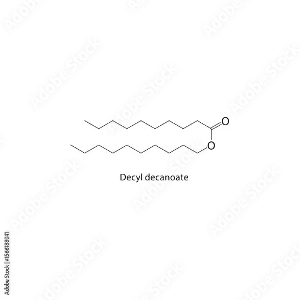Fototapeta Decyl decanoate skeletal structure. Ester compound schematic illustration. Simple diagram, chemical formula.
