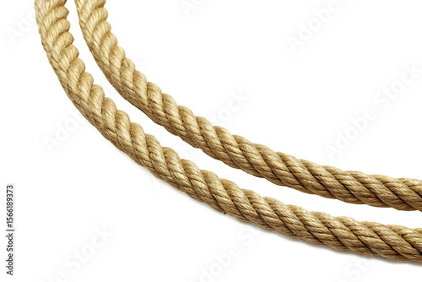 Fototapeta Thick Twisted Natural Fiber Rope isolated on a transparent background
