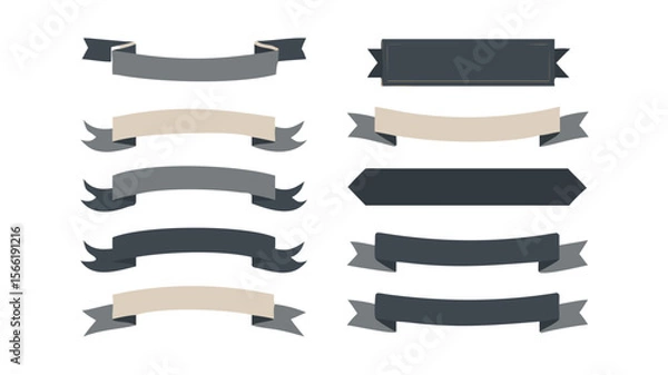 Fototapeta Download decorative vector ribbons banners and scrolls for graphic design use