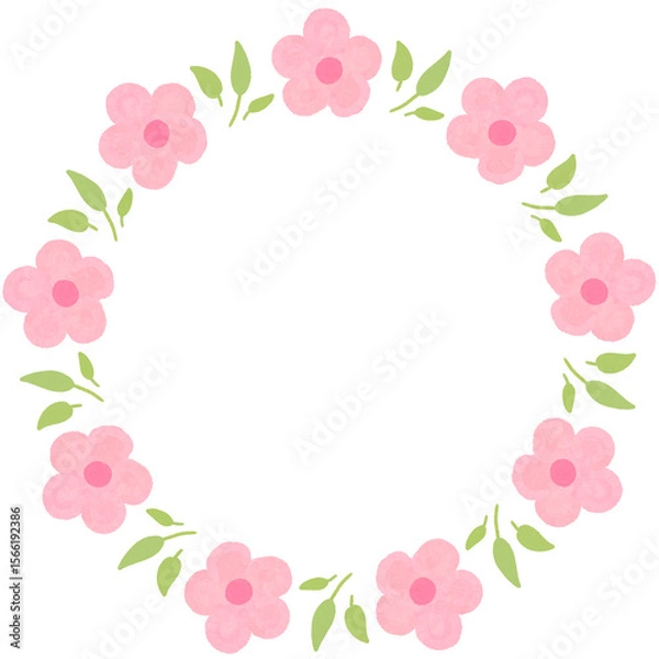 Obraz Flower circle frame wreath illustration