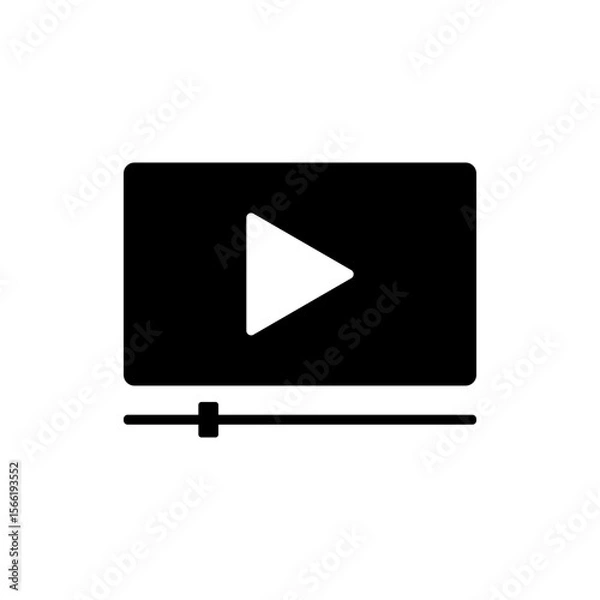 Fototapeta icon vector video player, ilustrasi icon video player, streaming icon
