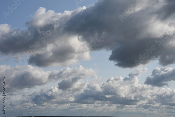 Fototapeta Cloudy sky. Specific shades of the sky, airiness, flight, the expanse of air. Photo 2