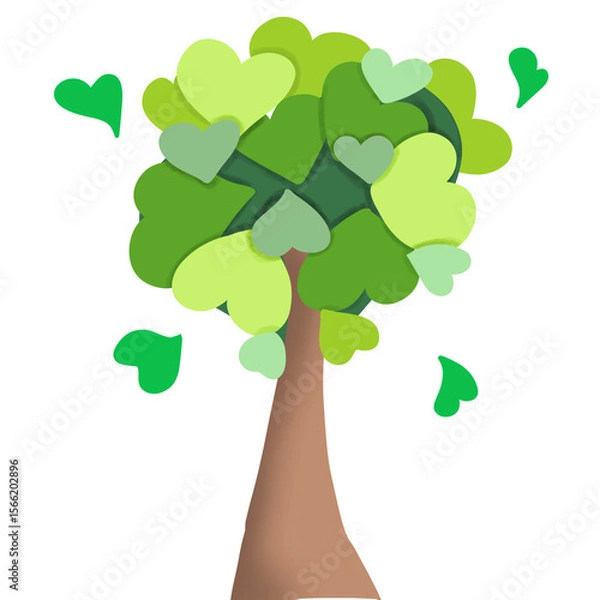 Obraz green tree with green leaves