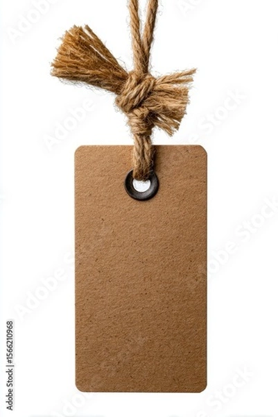 Fototapeta Rustic Kraft Tag with Jute Rope: A Simple, Earthy Design