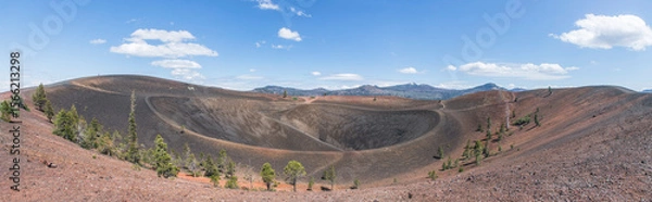 Obraz Panoramic view on top of the volcano at Cinder Cone Lassen Volcanic National Park