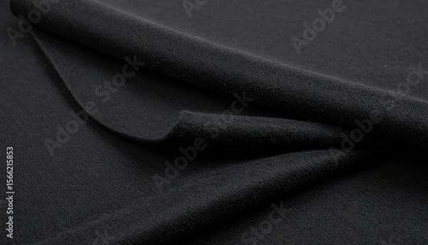 Fototapeta Deep Charcoal Heavy Wool Melton Coat Fabric Texture with Dense Finish Close Up View in Studio Lighting