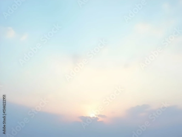 Fototapeta Soft Pastel Sky Sunrise Background Subtle Light Blue Pink Yellow Hues Tranquil Serene Atmosphere Calm Peaceful Mood Gentle Cloudscape