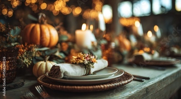 Fototapeta christmas table setting