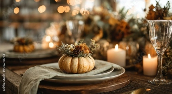 Fototapeta christmas table setting