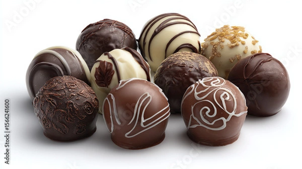 Obraz chocolate candies on white background