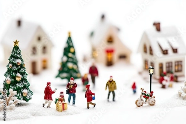 Fototapeta Heartwarming Festive Experiences Isolated on White Background, Depth of Field