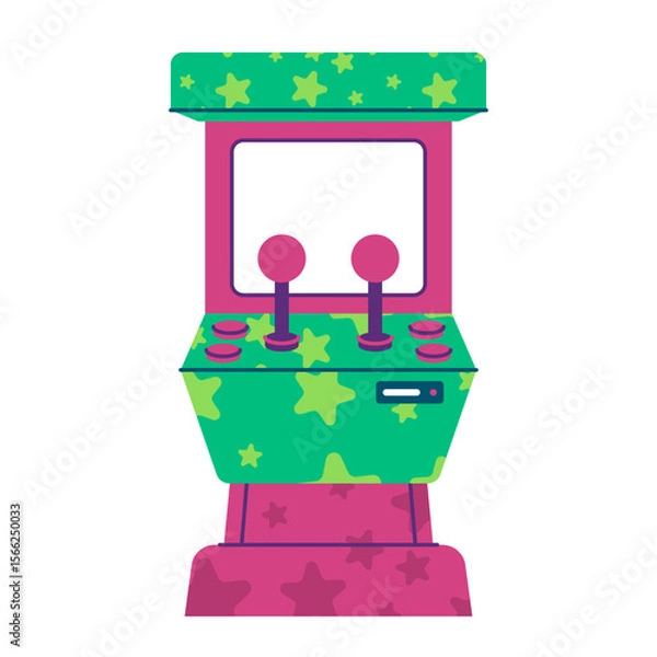 Obraz candy-themed arcade game machine empty screen a joystick button controller