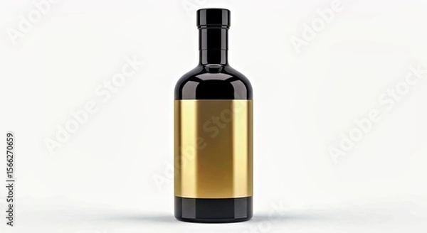 Fototapeta Elegant Bottle with Gold Label Mockup for Product Display