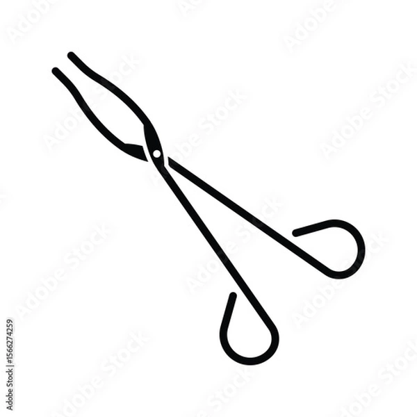 Fototapeta Lab tongs vector icon and symbol design on white background