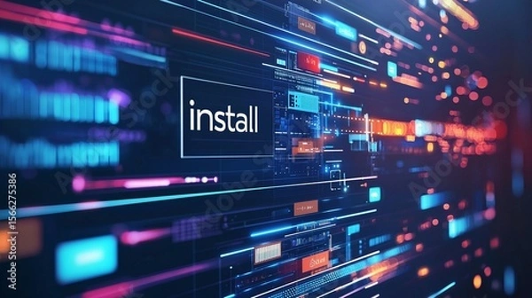 Fototapeta Sleek Installing Animation with Progress Bar/スリークなインストールアニメーション：プログレスバー2