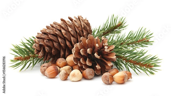 Obraz pine cones isolated on white