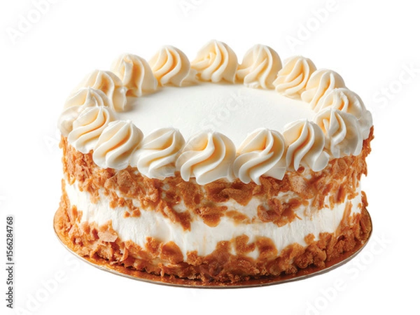Fototapeta Vanilla cake isolated on transparent background