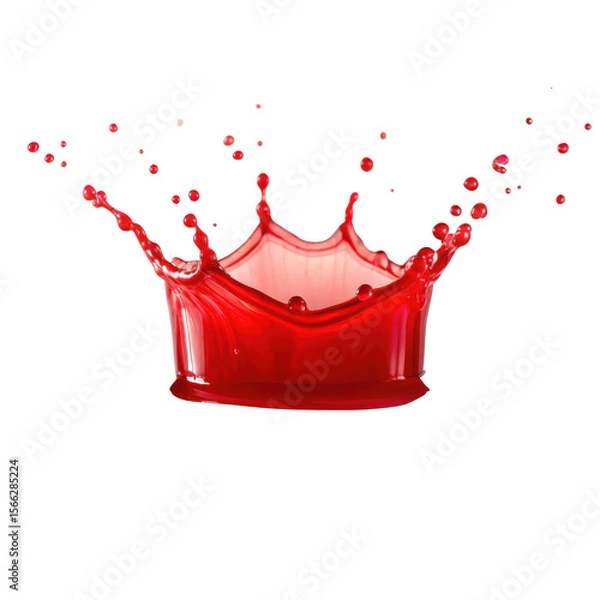 Fototapeta Red Liquid Splashes on transparent 