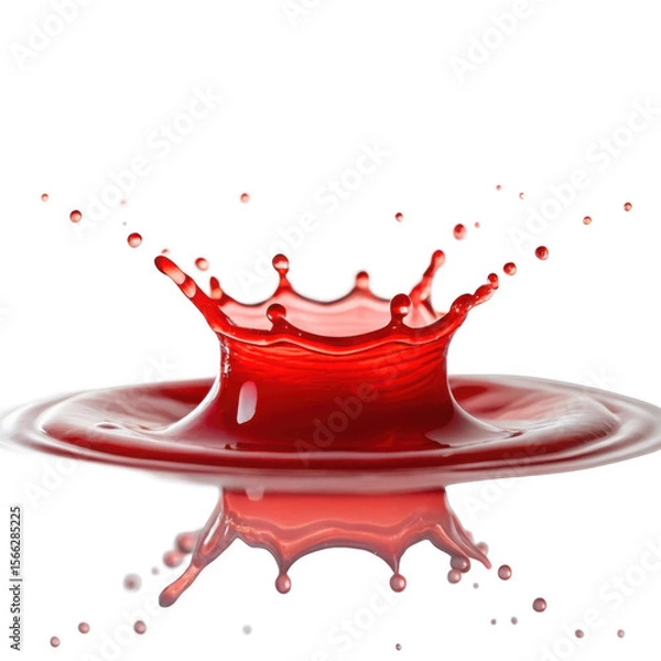 Fototapeta Red Liquid Splashes on transparent 