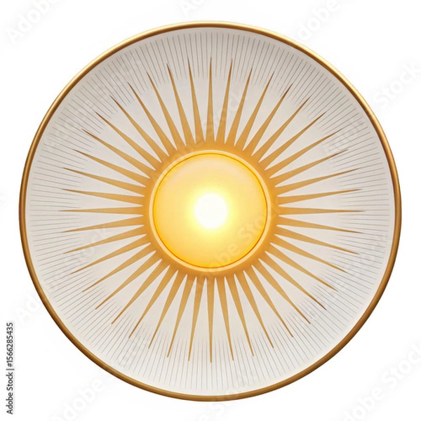 Fototapeta A circular design featuring a radiant sun at its center on transparent