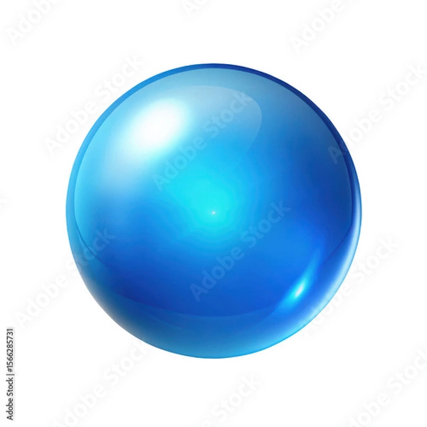 Fototapeta A mesmerizing digital art illustration depicting a glowing blue orb on transparent 