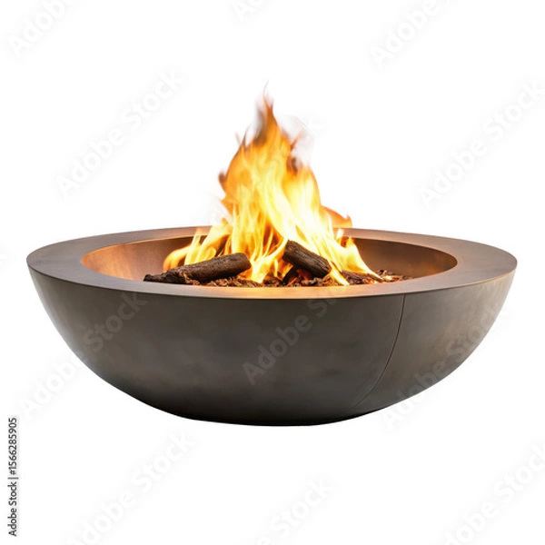Fototapeta  A mesmerizing fire pit on transparent