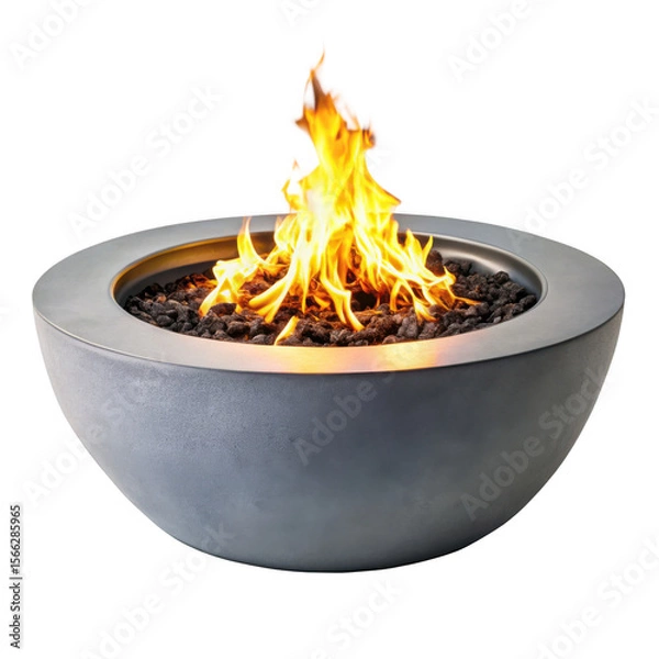 Fototapeta  A mesmerizing fire pit on transparent