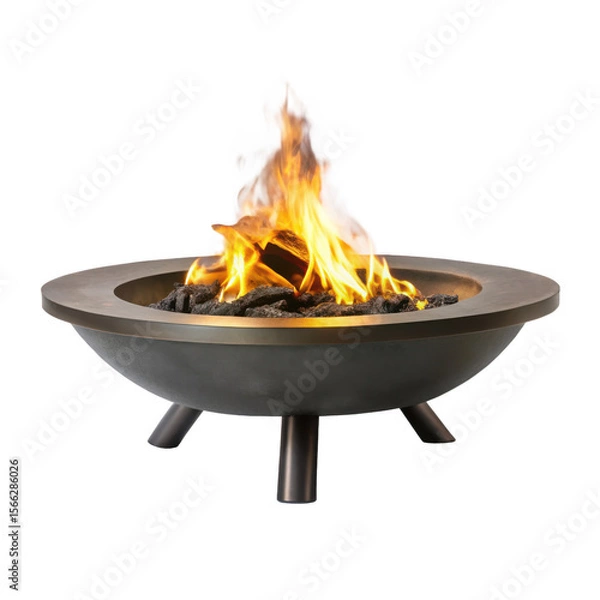 Fototapeta  A mesmerizing fire pit on transparent