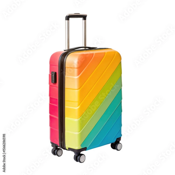 Fototapeta Colorful Suitcase on transparent 