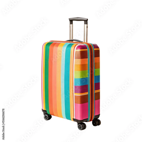 Fototapeta Colorful Suitcase on transparent 