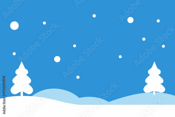 Obraz A Basic Winter Scene With White Ground And Snowflakes For A Simple And Clean Holiday