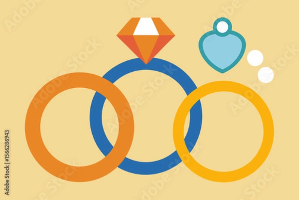 Obraz Some Basic Wedding Ring Shapes For A Simple And Clean Love Or Marriage Themed Icon