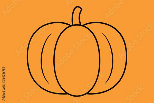 Obraz A Simple Outline Of A Pumpkin For A Clean And Minimalist Autumn Or Halloween Icon