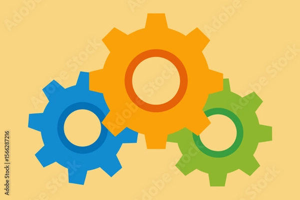Obraz A Design Of Interlocking Gear Shapes For A Clean And Modern Tech Or Industry Icon