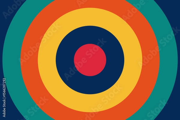 Obraz A Pattern Of Concentric Circles In Different Colors For A Vibrant And Hypnotic Design