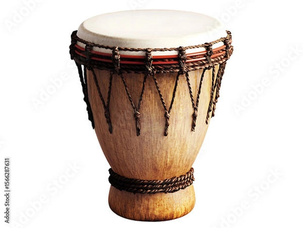 Fototapeta 3D Of African Djembe Drum on Transparent Background