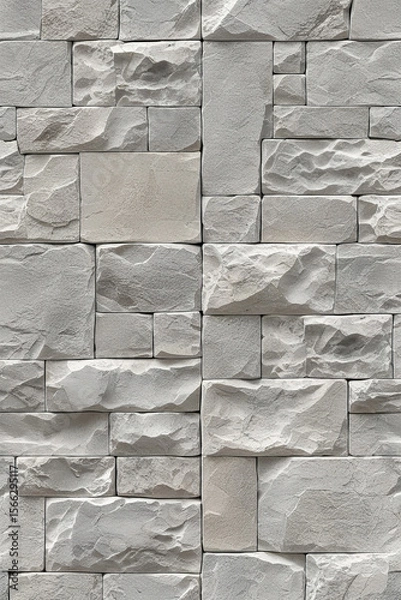 Fototapeta old stone wall in grey color bricks