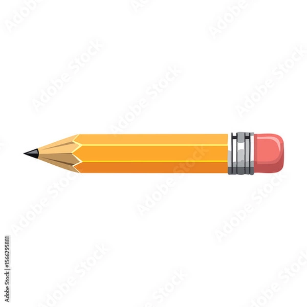 Fototapeta Pencil with a smooth lead and an eraser, ideal for writing and sketching in various settings and activities. PNG image, transparent background
