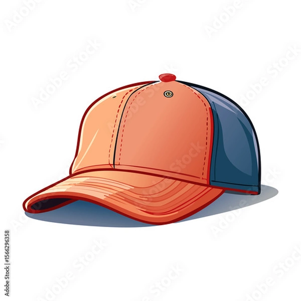 Fototapeta Colorful baseball cap resting on a flat surface in soft light, showcasing its design and vibrant hues. PNG image, transparent background