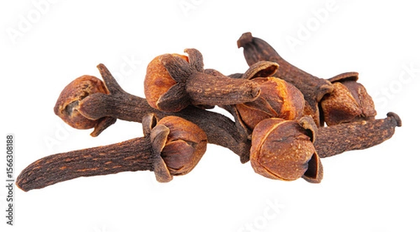 Fototapeta Dried aromatic cloves spice isolated on white background for culinary and medicinal use
