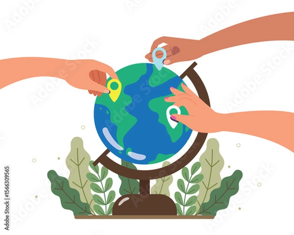 Obraz Vector Illustration of travel around the world, vacations and traveling concept.